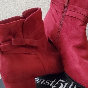 East5th Stylish Red Booties